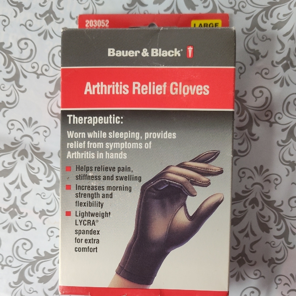 Bauer & Black Arthritis Relief Gloves Size Large 9-1/8" - 10"